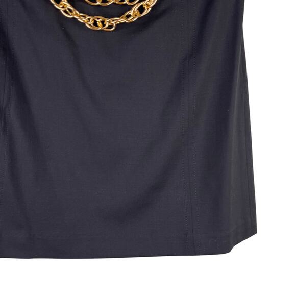 Milly of New York Black Mini Skirt 6 Gold Chain Y2K - Picture 10 of 16